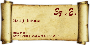 Szij Emese névjegykártya